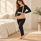 Three-Piece Maternity Support Belt Set, A Kakhi, worn or used by an adult model