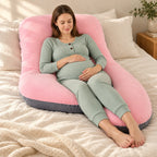 Full-Body Pregnancy Pillow — 130 × 70 cm, F, worn or used by an adult model