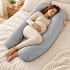 Full-Body Pregnancy Pillow — 130 × 70 cm, C, worn or used by an adult model