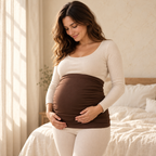 Stretch Maternity Support Band, brown, shown on an adult model