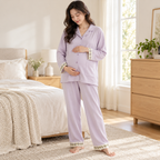 Long-Sleeve Maternity Pyjama Set — A02-77442 — worn by adult model